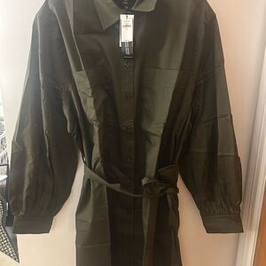 Banana Republic Olive Green Belted Shirt Jacket